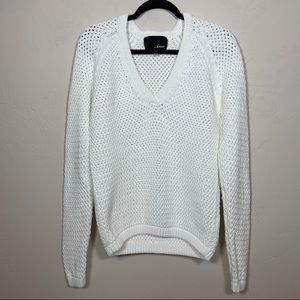 Luxe White V-Neck Sweater for Women